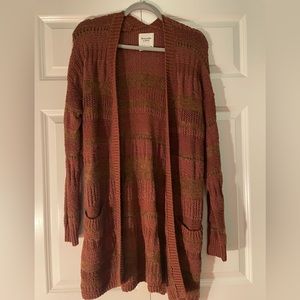 Abercrombie & Fitch Womens Cardigan Rust Orange Medium